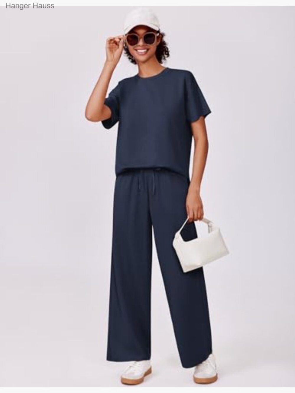 Short Sleeve Lounge Set with Wide Leg Pants - Picture 3 of 7